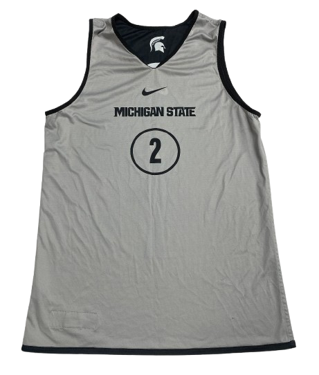Tyson Walker Michigan State Basketball Player Exclusive Black Reversible Practice Jersey (Size M)