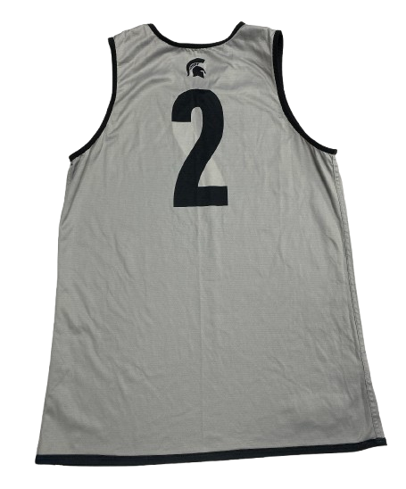 Tyson Walker Michigan State Basketball Player Exclusive Black Reversible Practice Jersey (Size M)
