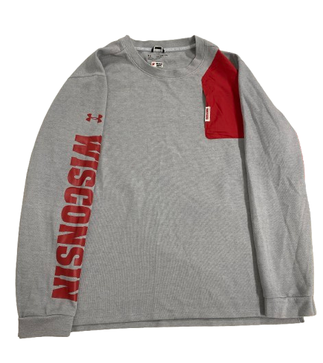 Graham Mertz Wisconsin Football Team Issued Crewneck Pullover (Size XXL)