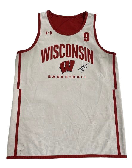 John Tonje Wisconsin Basketball SIGNED Player Exclusive Worn Reversible Practice Jersey (Size XL)