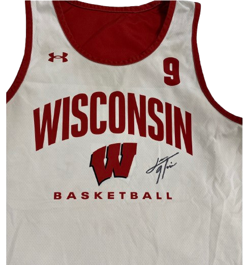John Tonje Wisconsin Basketball SIGNED Player Exclusive Worn Reversible Practice Jersey (Size XL)