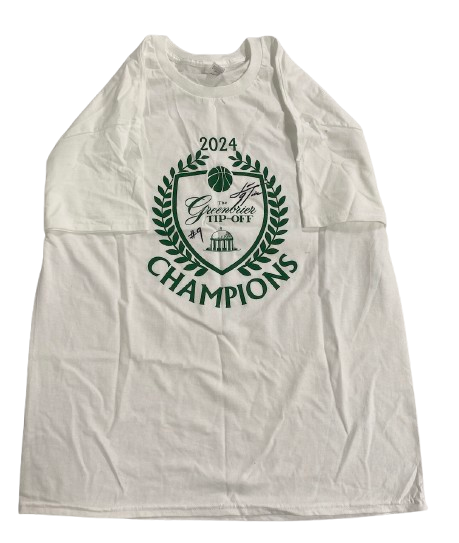 John Tonje Wisconsin Basketball SIGNED "2024 Greenbrier Tip-Off" Champions T-Shirt (Size XL) - PHOTOMATCHED