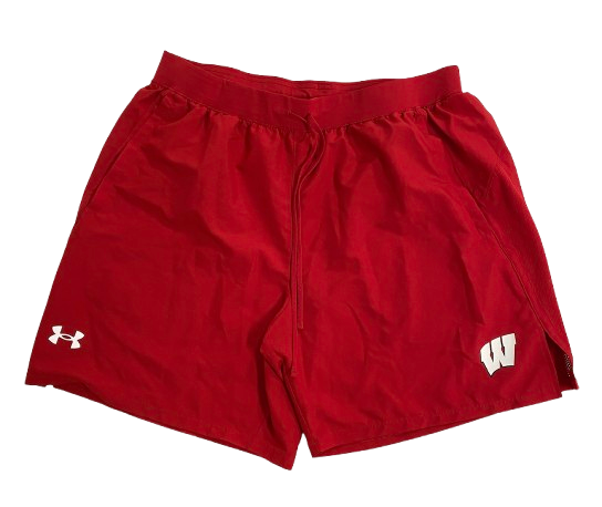 John Tonje Wisconsin Basketball Team Issued Workout Shorts (Size XL)