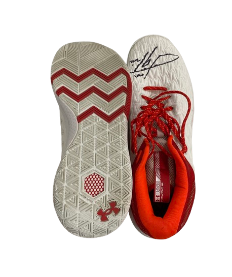 John Tonje Wisconsin Basketball Team Issued SIGNED & INSCRIBED Practice Worn & Photo Day Shoes (Size 15) - PHOTOMATCHED