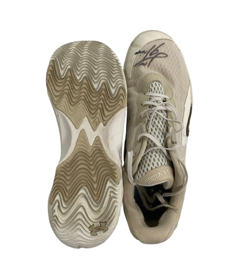 John Tonje Wisconsin Basketball Team Issued SIGNED & INSCRIBED Practice Worn Shoes (Size 15)
