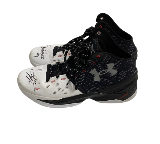 John Tonje Wisconsin Basketball Team Issued SIGNED & INSCRIBED Practice Worn Shoes (Size 15) - PHOTOMATCHED