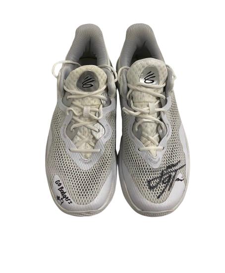 John Tonje Wisconsin Basketball Team Issued SIGNED & INSCRIBED Practice Worn Shoes (Size 15)