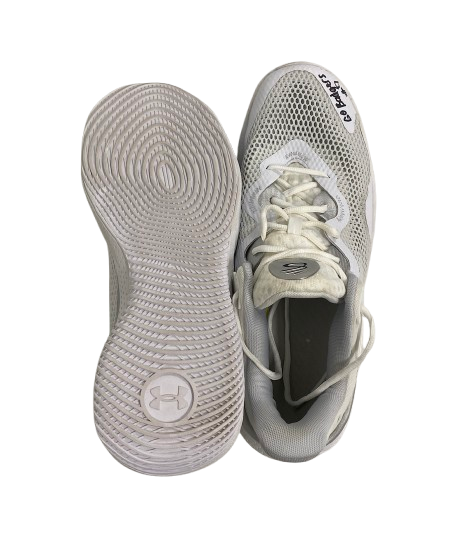 John Tonje Wisconsin Basketball Team Issued SIGNED & INSCRIBED Practice Worn Shoes (Size 15)
