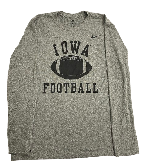 Devan Van Ness Iowa Football Player Exclusive Long Sleeve Workout Shirt (Size XL)