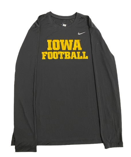 Devan Van Ness Iowa Football Player Exclusive Long Sleeve Workout Shirt (Size XL)