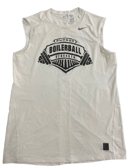 William Berg Purdue Basketball Player Exclusive Strength & Conditioning "BOILERBALL" Compression Workout Tank (Size XLT)