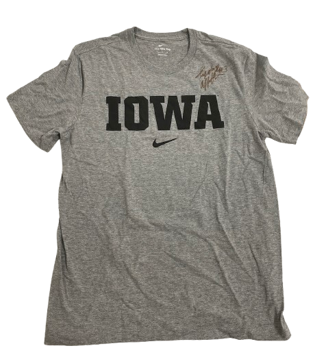 Sydney Affolter Iowa Basketball SIGNED Team Issued Workout Shirt (Size M)