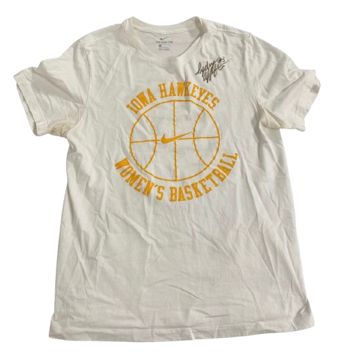 Sydney Affolter Iowa Basketball SIGNED Team Issued Workout Shirt (Size L)