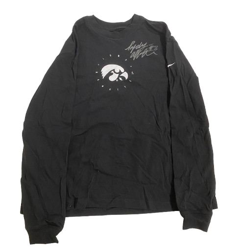 Sydney Affolter Iowa Basketball SIGNED Team Issued Long Sleeve Shirt (Size Women&
