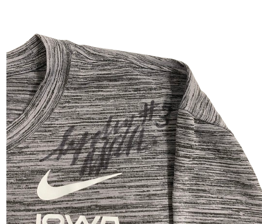 Sydney Affolter Iowa Basketball SIGNED Team Issued Workout Shirt (Size M)