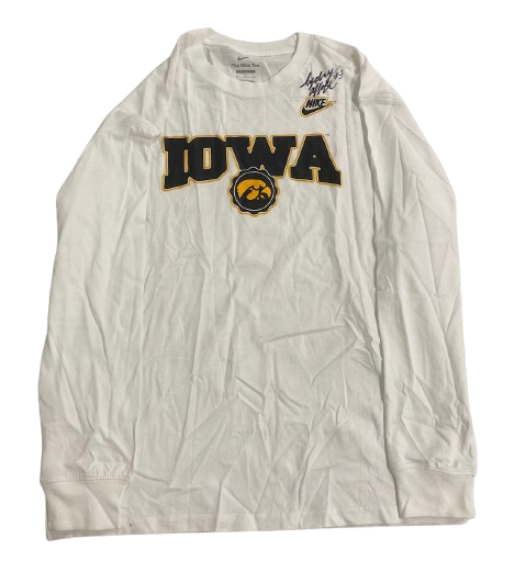 Sydney Affolter Iowa Basketball SIGNED Team Issued Long Sleeve Shirt (Size M)