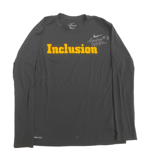 Sydney Affolter Iowa Basketball SIGNED Player Exclusive "INCLUSION" Pre-Game Warm-Up Long Sleeve Shirt (Size L)