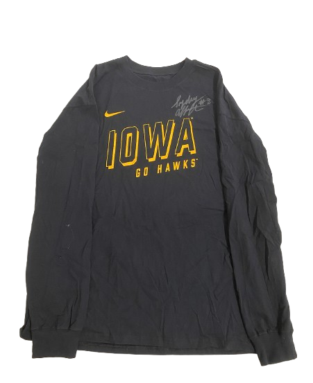 Sydney Affolter Iowa Basketball SIGNED Team Issued Long Sleeve Shirt (Size M)