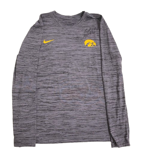 Sydney Affolter Iowa Basketball SIGNED Team Issued Long Sleeve Shirt (Size M)