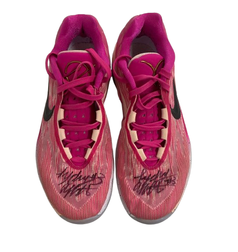 Sydney Affolter Iowa Basketball Team Issued SIGNED Game Worn Shoes (Size 10) - PHOTOMATCHED