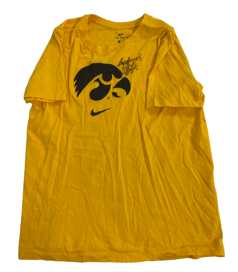 Sydney Affolter Iowa Basketball SIGNED Team Issued Workout Shirt (Size M)