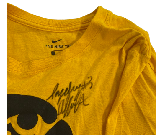 Sydney Affolter Iowa Basketball SIGNED Team Issued Workout Shirt (Size M)