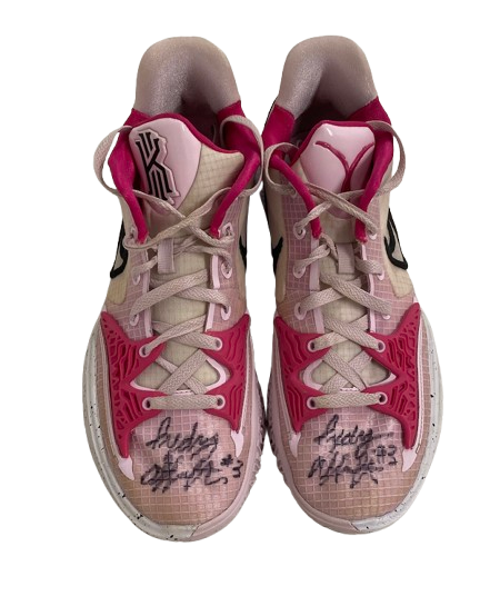 Sydney Affolter Iowa Basketball Team Issued SIGNED Game Worn Shoes (Size 10) - PHOTOMATCHED
