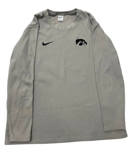 Payton Sandfort Iowa Basketball Team Issued Waffle Style Long Sleeve Shirt (Size XL)