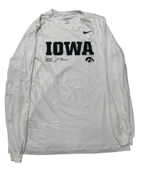 Payton Sandfort Iowa Basketball Team Issued Long Sleeve Shirt (Size LT)