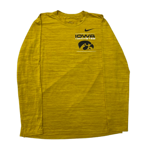 Payton Sandfort Iowa Basketball Team Issued Long Sleeve Shirt (Size LT)