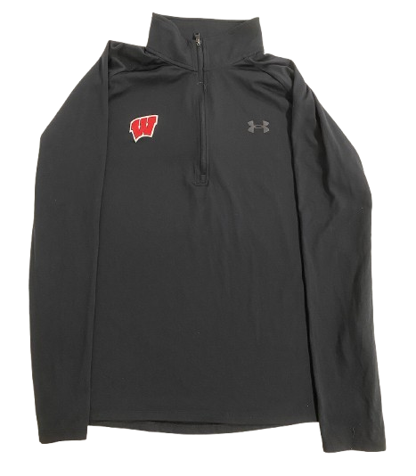 Quincy Burroughs Wisconsin Football Team Issued Quarter-Zip Pullover (Size L)