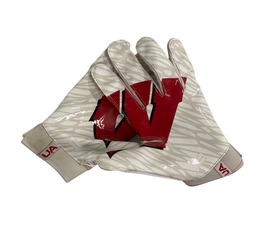 Quincy Burroughs Wisconsin Football Player Exclusive Gloves (Size XL)