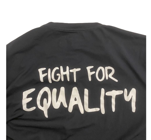 Ty Berry Northwestern Basketball Player Exclusive "Fight For Equality" Pre-Game Warm-Up Long Sleeve Shooting Shirt with Player Tag (Size L)
