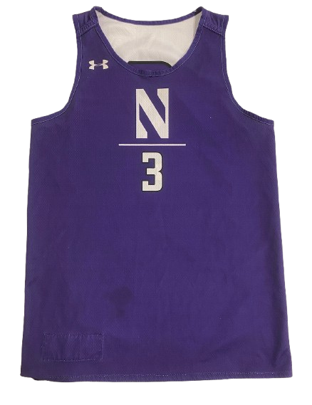 Ty Berry Northwestern Basketball Player Exclusive Reversible Practice Jersey (Size M)