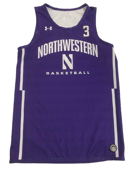 Ty Berry Northwestern Basketball Player Exclusive Reversible Practice Jersey (Size M)