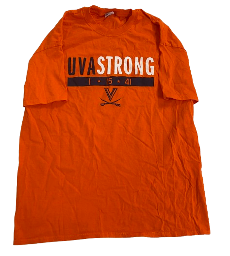 Jalen Warley Virginia Basketball Player Exclusive "UVA STRONG" Pre-Game Warm-Up Shooting Shirt (Size XL)