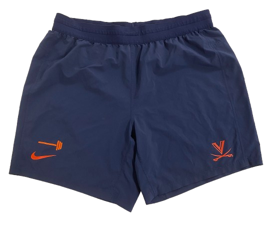 Jalen Warley Virginia Basketball Player Exclusive Strength & Conditioning Weight Room Shorts (Size L)