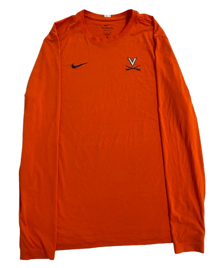 Jalen Warley Virginia Basketball Team Issued Long Sleeve Shirt (Size XL)