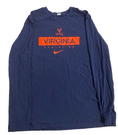 Jalen Warley Virginia Basketball Team Issued Long Sleeve Shirt (Size XL)