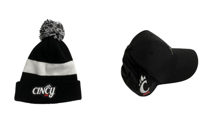 CJ Fredrick Cincinnati Basketball Team Issued Set of (2) Hats