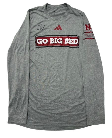Leyla Blackwell Nebraska Volleyball SIGNED Player Exclusive "GO BIG RED" Long Sleeve Shirt (Size LT)