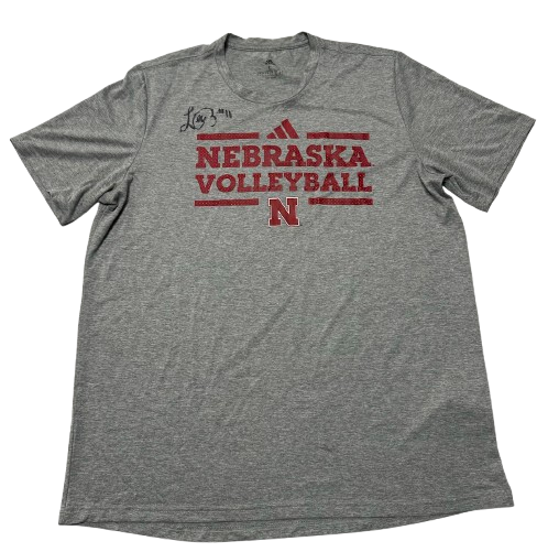 Leyla Blackwell Nebraska Volleyball SIGNED Player Exclusive "NEBRASKA VOLLEYBALL" Practice Shirt (Size L)