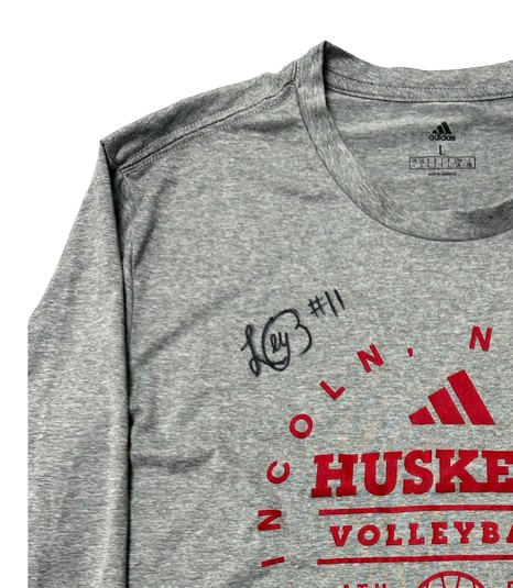 Leyla Blackwell Nebraska Volleyball SIGNED Player Exclusive "HUSKERS VOLLEYBALL" Long Sleeve Shirt (Size L)