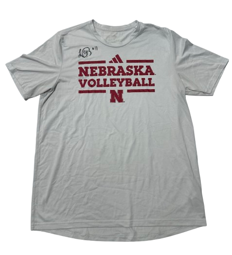 Leyla Blackwell Nebraska Volleyball SIGNED Player Exclusive "NEBRASKA VOLLEYBALL" Practice Shirt (Size L)
