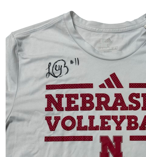 Leyla Blackwell Nebraska Volleyball SIGNED Player Exclusive "NEBRASKA VOLLEYBALL" Practice Shirt (Size L)
