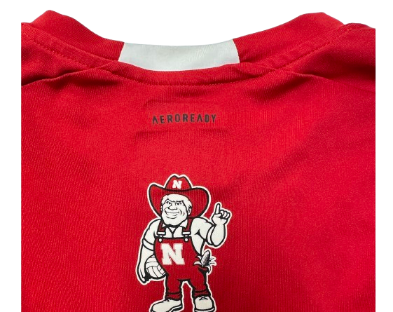 Leyla Blackwell Nebraska Volleyball SIGNED Player Exclusive Pre-Game Warm-Up Long Sleeve Shirt with Player Tag (Size L)