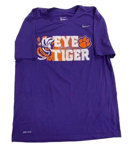 Hamp Greene Clemson Football Player Exclusive "EYE OF THE TIGER / HEART OF A CHAMPION" Workout Shirt (Size L)