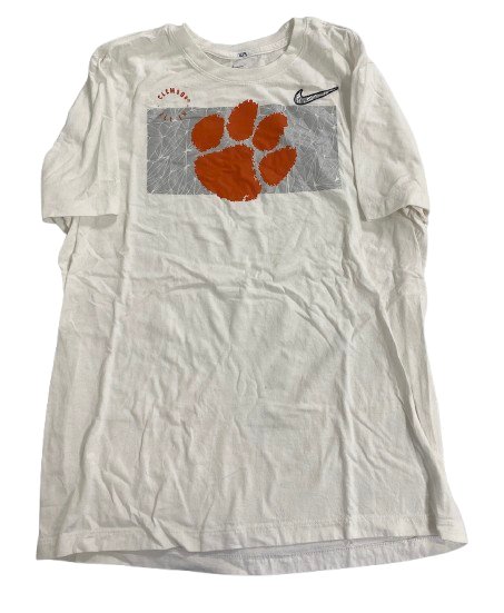 Hamp Greene Clemson Football Team Issued "College Football Playoff" T-Shirt with Raised Nike Logo (Size L)