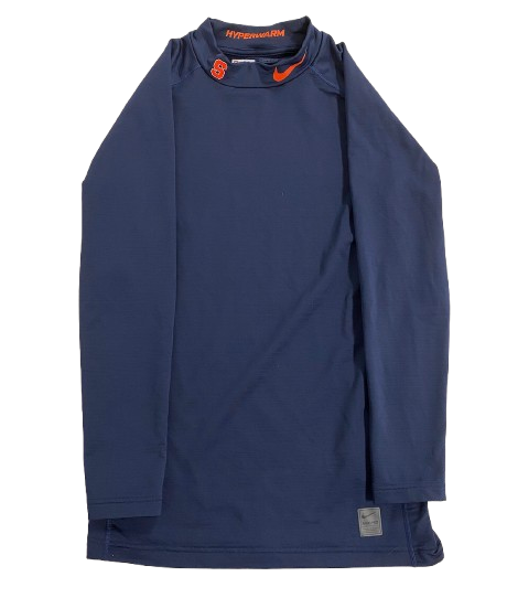 Trebor Pena Syracuse Football Player Exclusive "Nike Hyperwarm Compression" Long Sleeve Shirt (Size L)
