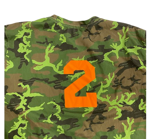 Trebor Pena Syracuse Football Player Exclusive Camo Workout Shirt with 